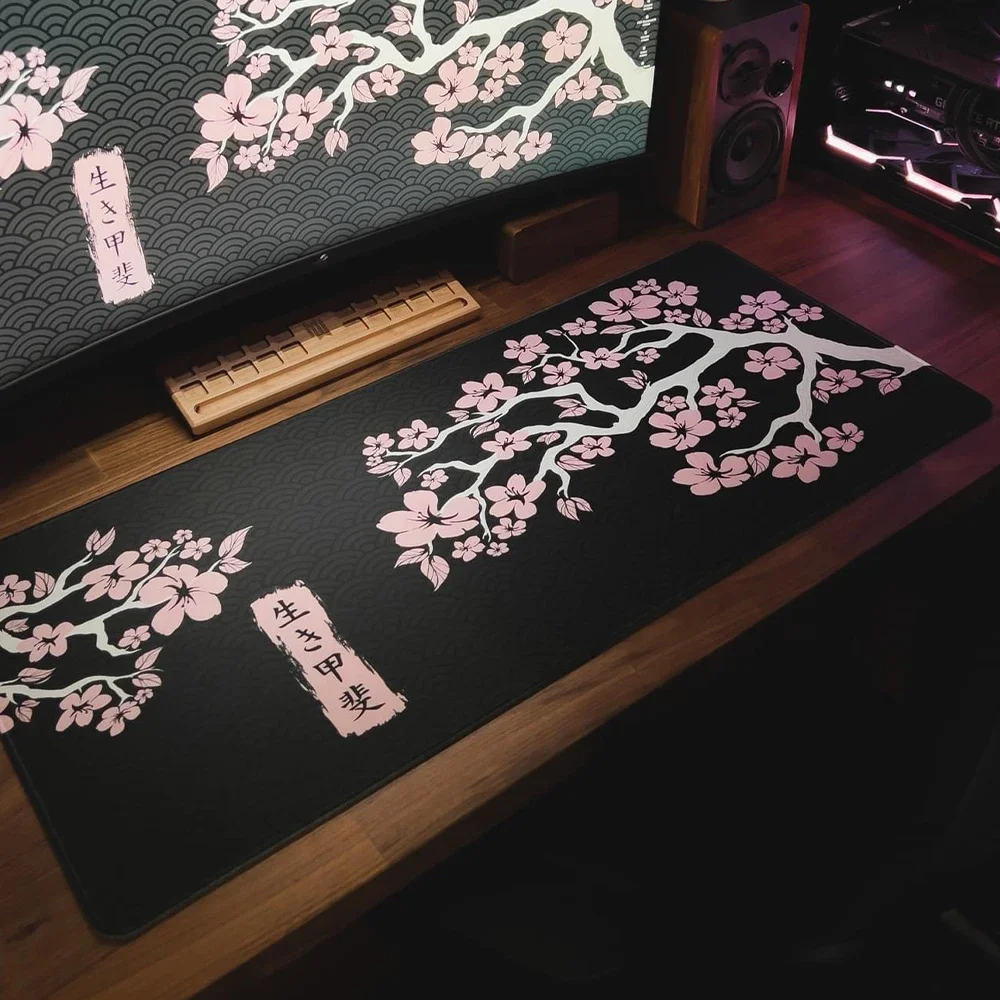 Gaming Accessories Japan - Japan Sakura Mousepad Kawaii Black and