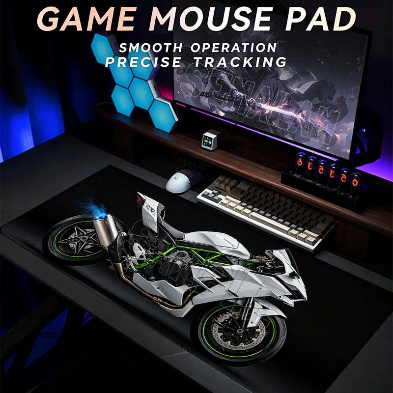 Gaming Accessories For Your Desk - Motorcycle design Large Gaming Mouse Pad