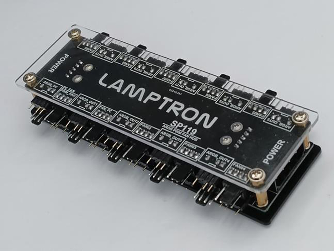 Gaming Hardware And Accessories - LAMPTRON 20-Way ARGB PWM Fan Hub