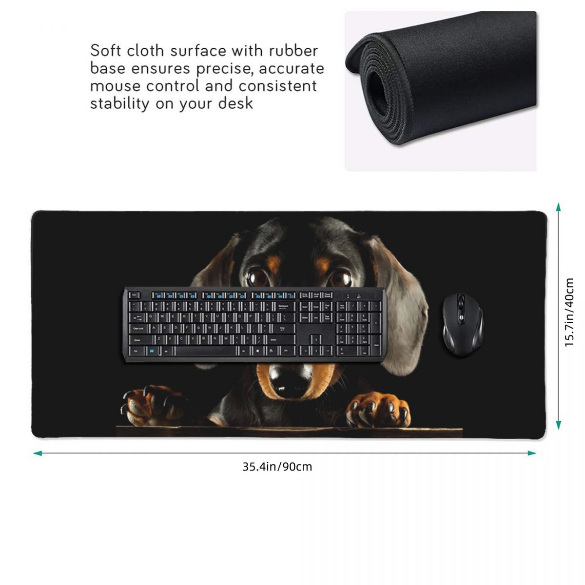 Large Mouse Pad Black Dachshun - огляд і ціна Gaming Accessories Photo