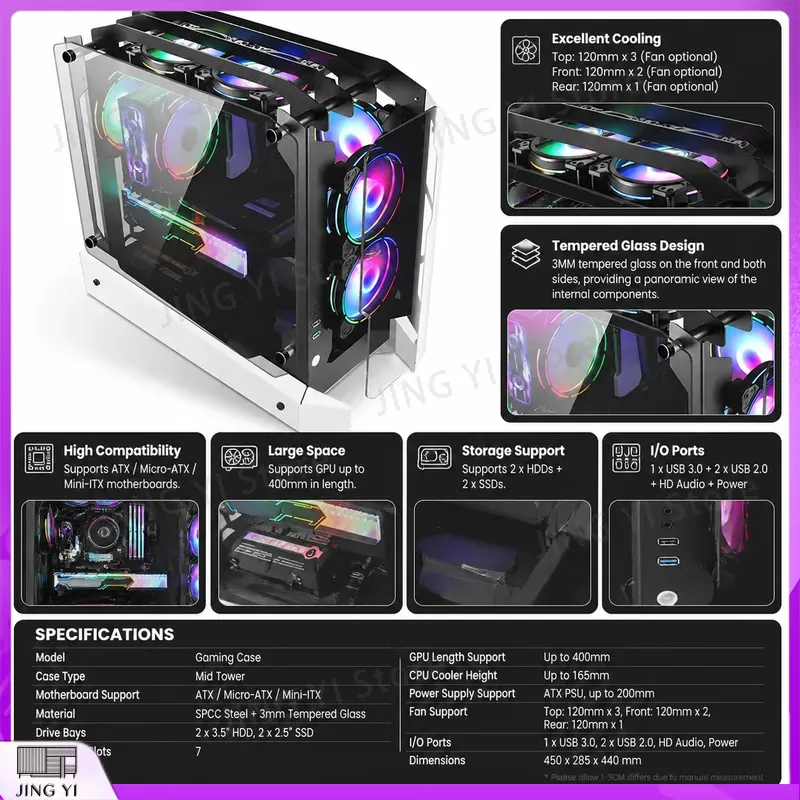 mATX Gaming PC Case Desktop Co - огляд і ціна Gaming Hardware And Accessories