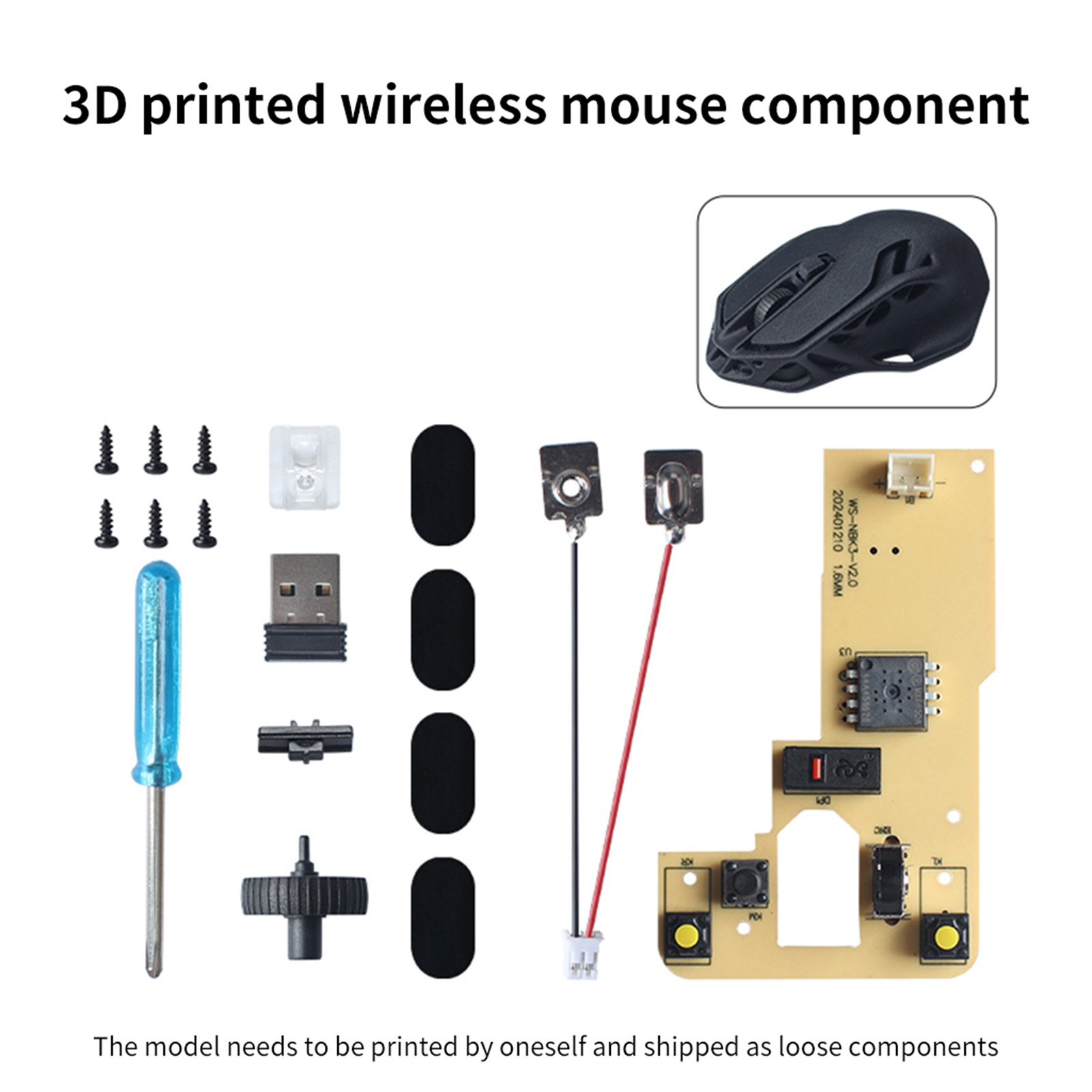 1 Set DIY Wireless Mouse Print - огляд і ціна Gaming Hardware And Accessories